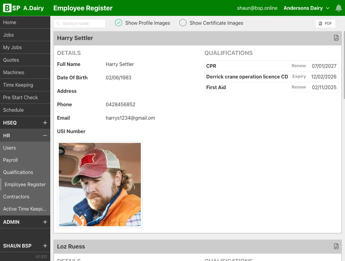 Employee Register