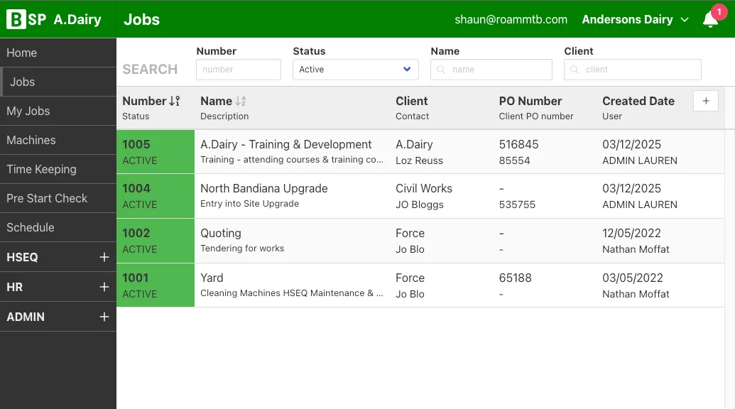 Job List